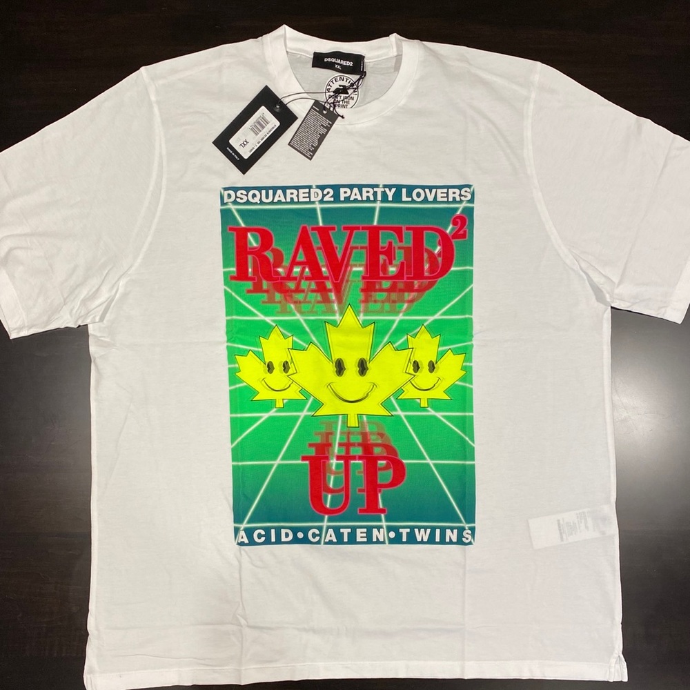 $295 Men’s Authentic Dsquared2 “Raved Up” T-shirt
